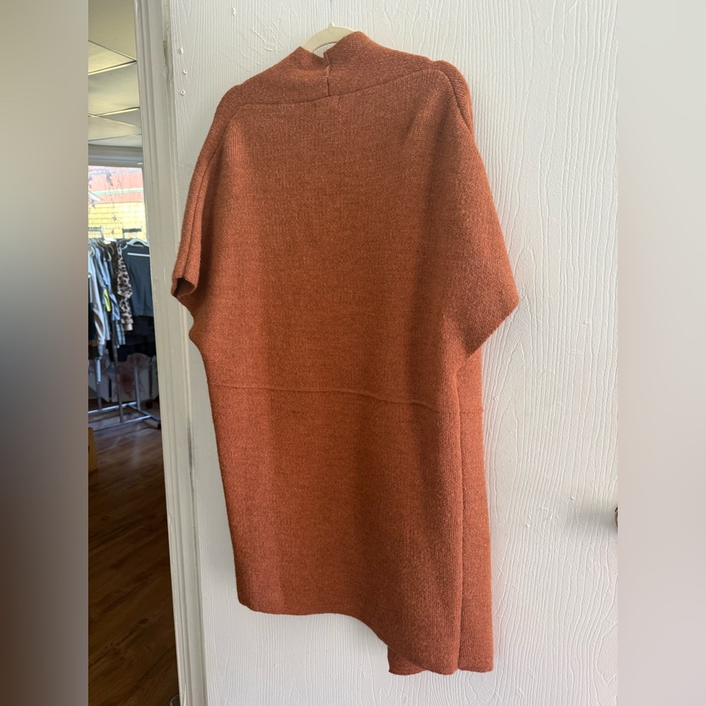 Anthropologie Maison Pholya Italian Alpaca Wool Blend Cardigan XS Luxury Orange - Picture 3 of 6